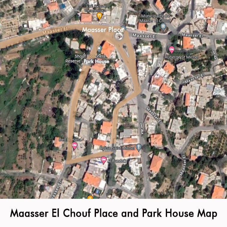 overhead view of central maasser el shouf village